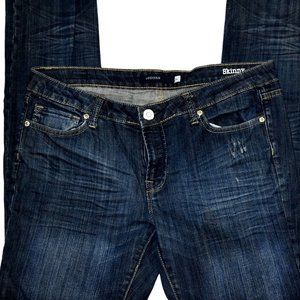 Vigoss Dark Wash "Skinny" Distressed Mid-rise StretchJeans